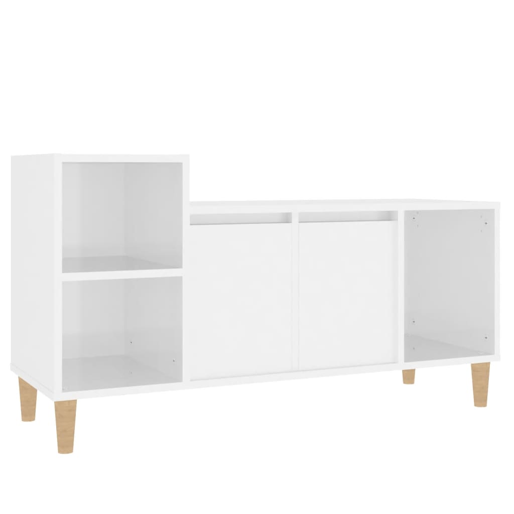 TV-taso korkeakiilto valkoinen 100x35x55 cm tekninen puu - Sisustajankoti.fi