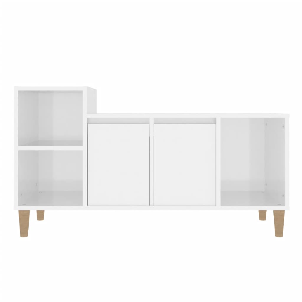 TV-taso korkeakiilto valkoinen 100x35x55 cm tekninen puu - Sisustajankoti.fi