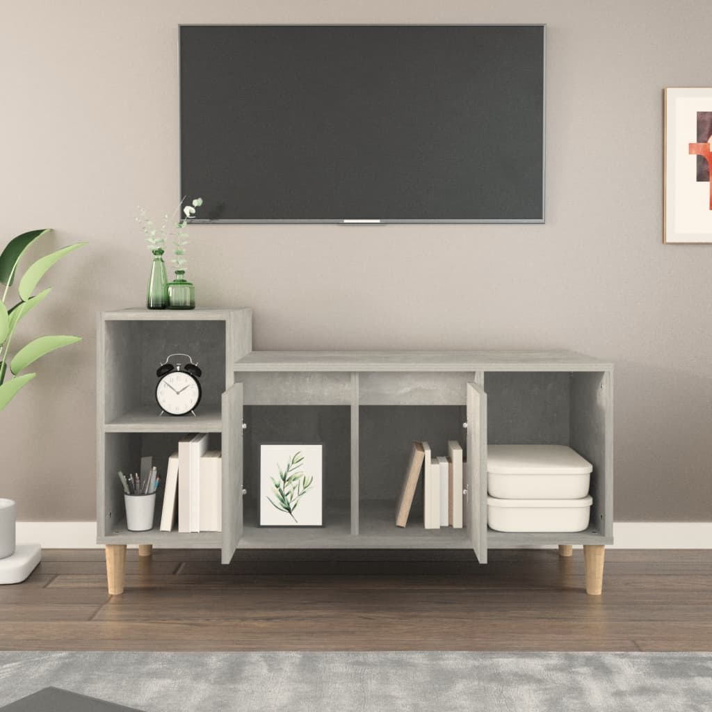 TV-taso betoninharmaa 100x35x55 cm tekninen puu - Sisustajankoti.fi