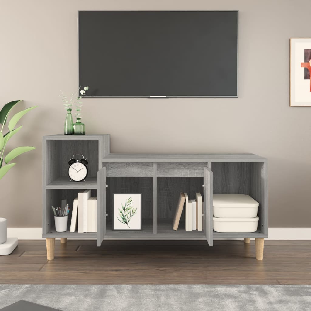 TV-taso harmaa Sonoma 100x35x55 cm tekninen puu - Sisustajankoti.fi