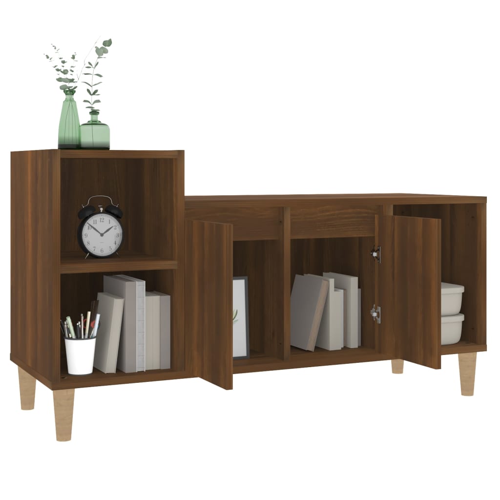 TV-taso ruskea tammi 100x35x55 cm tekninen puu - Sisustajankoti.fi
