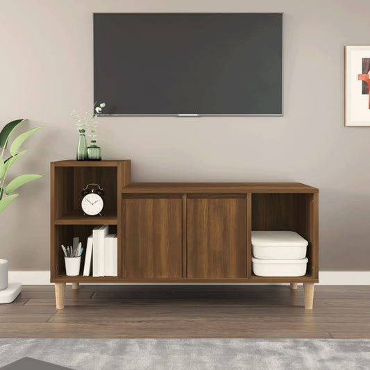 TV-taso ruskea tammi 100x35x55 cm tekninen puu - Sisustajankoti.fi