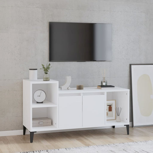 TV-taso valkoinen 100x35x55 cm tekninen puu - Sisustajankoti.fi
