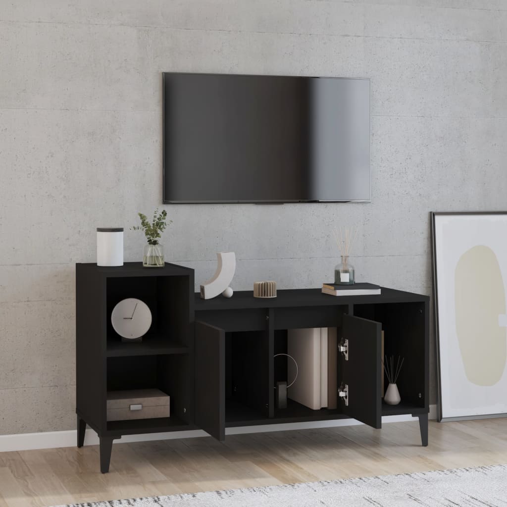 TV-taso musta 100x35x55 cm tekninen puu - Sisustajankoti.fi
