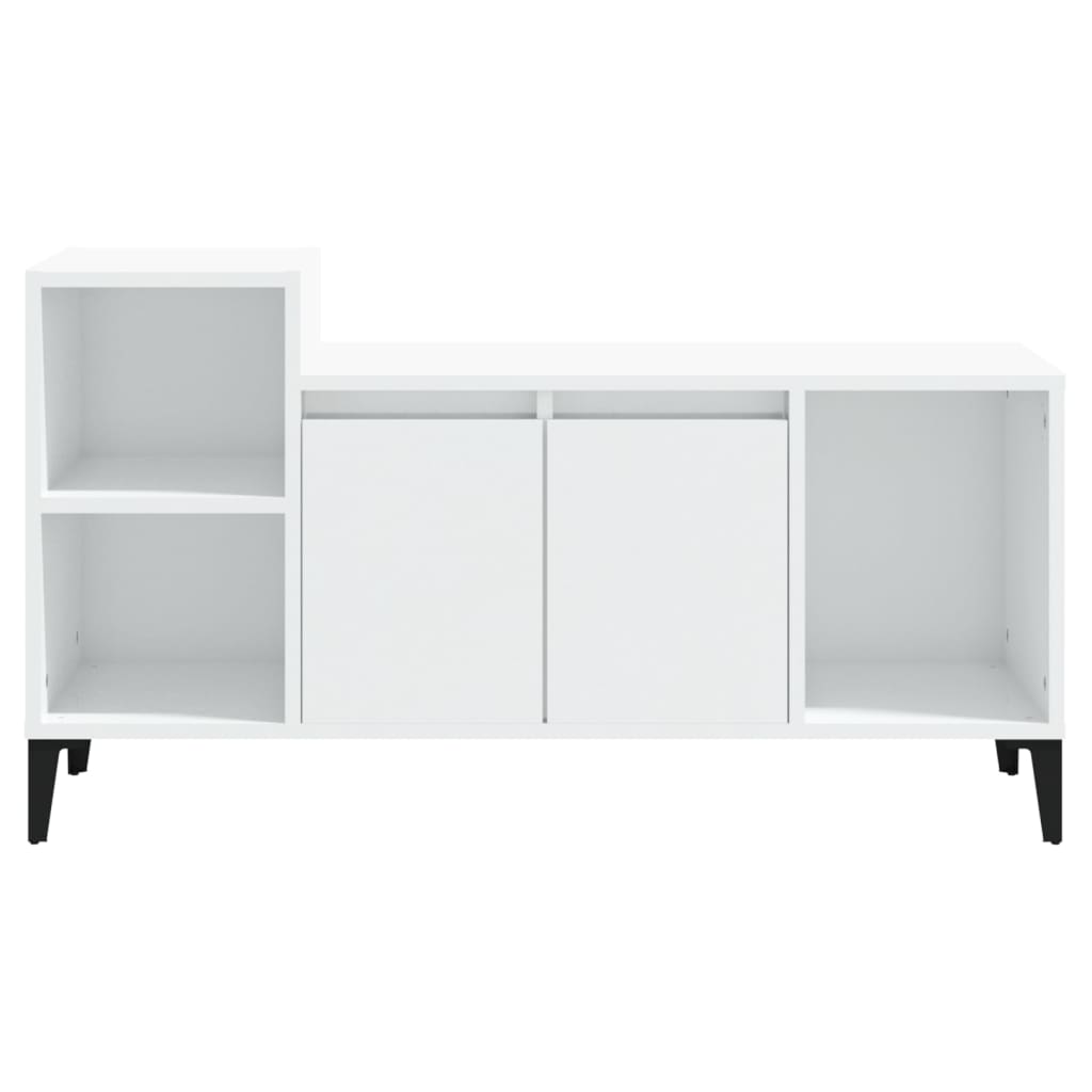 TV-taso korkeakiilto valkoinen 100x35x55 cm tekninen puu - Sisustajankoti.fi