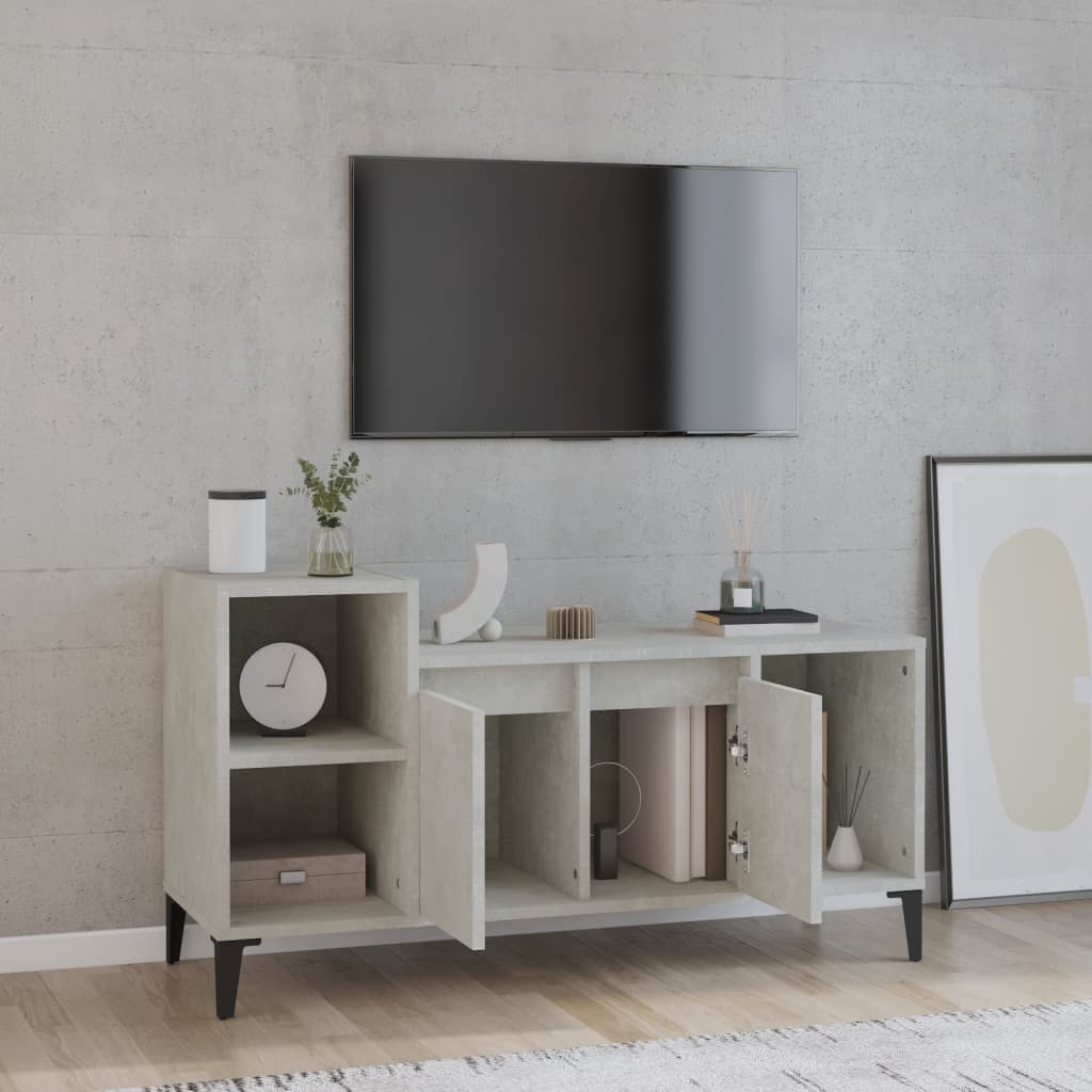 TV-taso betoninharmaa 100x35x55 cm tekninen puu - Sisustajankoti.fi