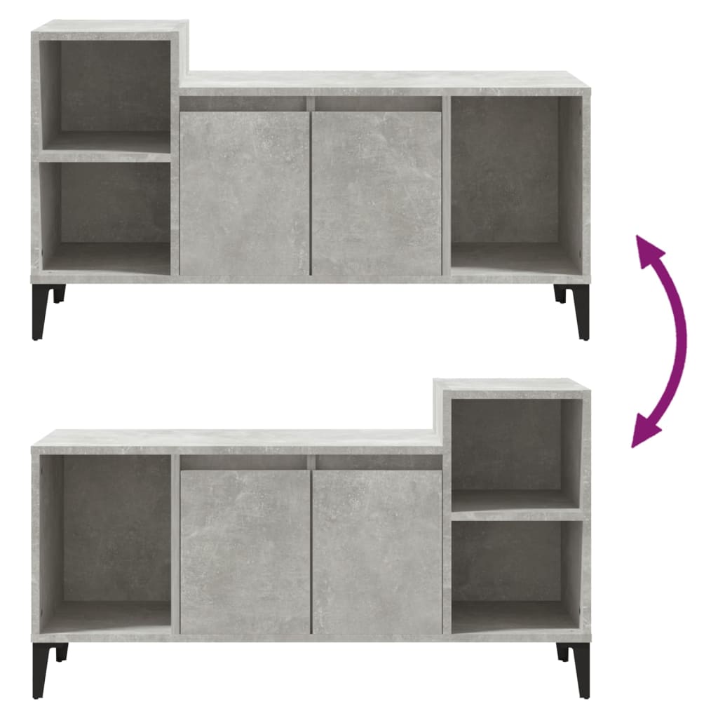 TV-taso betoninharmaa 100x35x55 cm tekninen puu - Sisustajankoti.fi