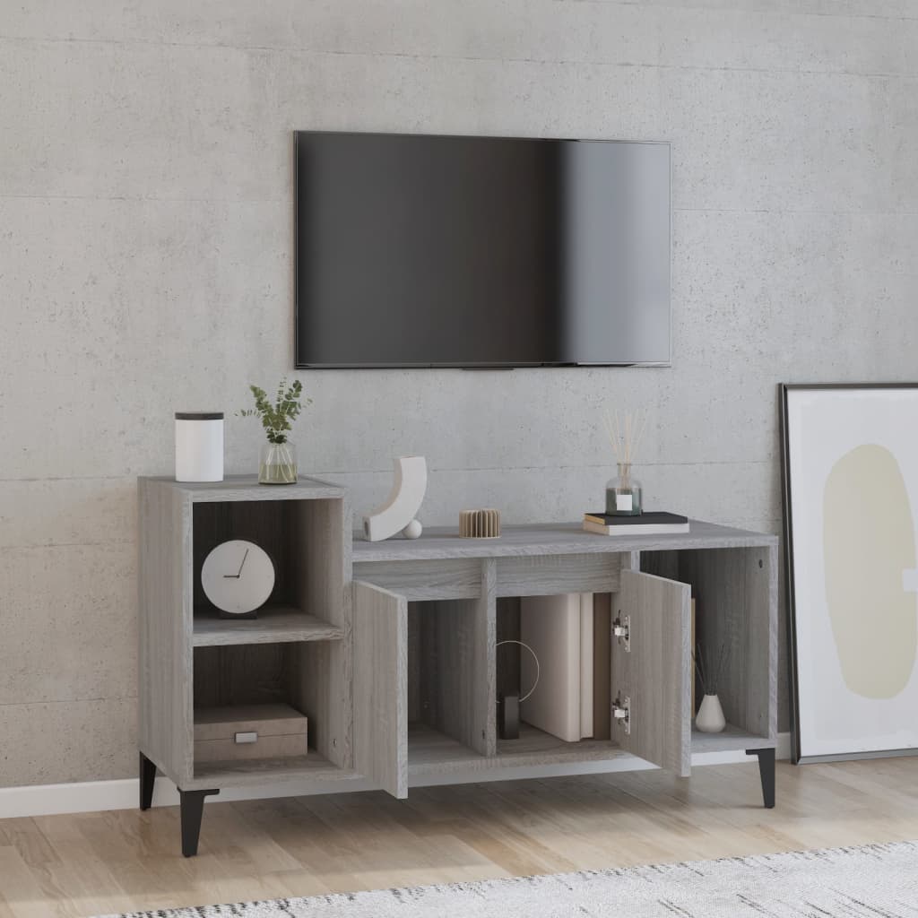 TV-taso harmaa Sonoma 100x35x55 cm tekninen puu - Sisustajankoti.fi