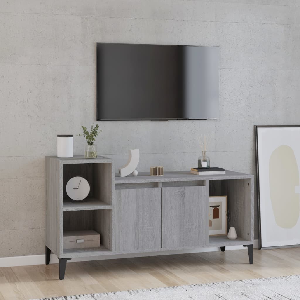 TV-taso harmaa Sonoma 100x35x55 cm tekninen puu - Sisustajankoti.fi