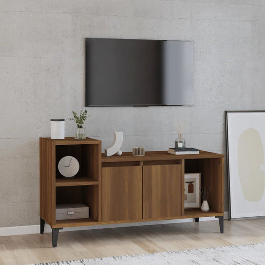 TV-taso ruskea tammi 100x35x55 cm tekninen puu - Sisustajankoti.fi