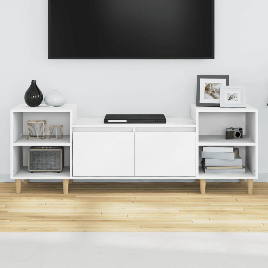 TV-taso valkoinen 160x35x55 cm tekninen puu - Sisustajankoti.fi