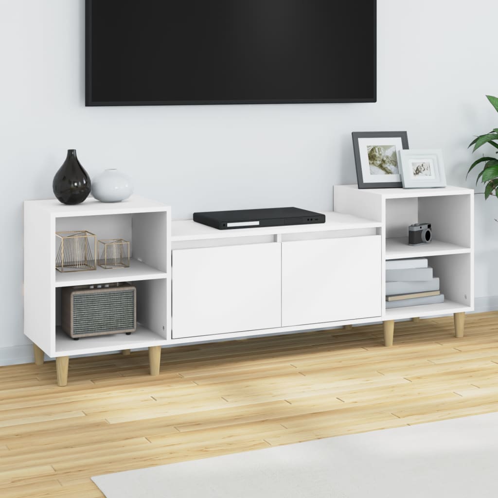 TV-taso valkoinen 160x35x55 cm tekninen puu - Sisustajankoti.fi