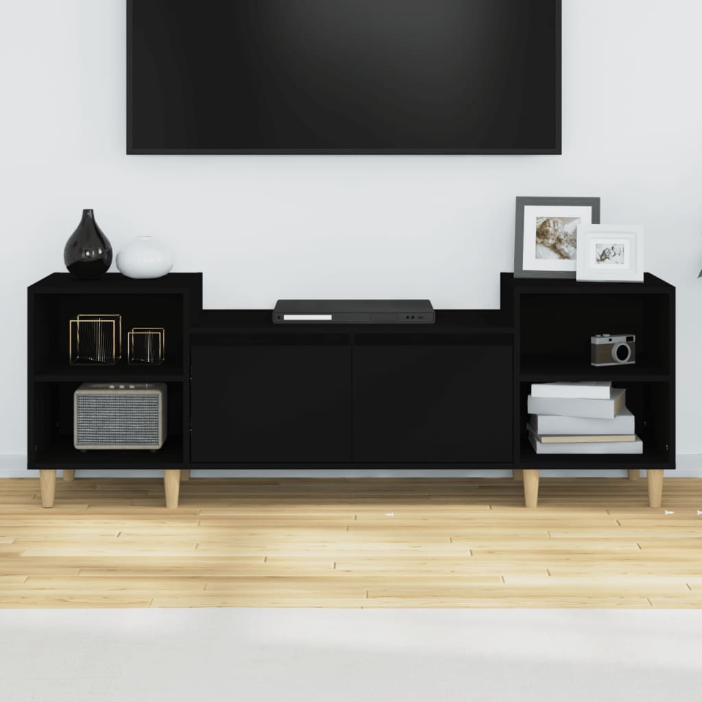 TV-taso musta 160x35x55 cm tekninen puu - Sisustajankoti.fi