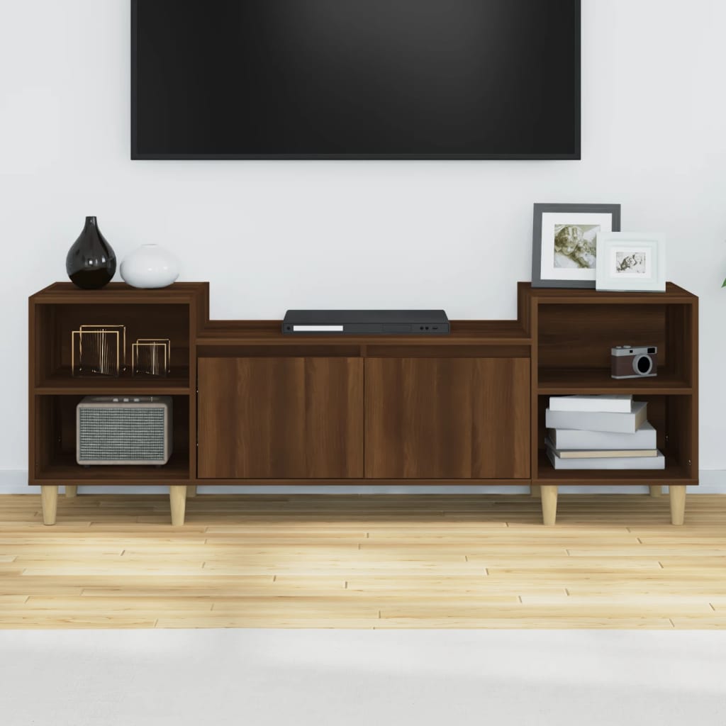 TV-taso ruskea tammi 160x35x55 cm tekninen puu - Sisustajankoti.fi
