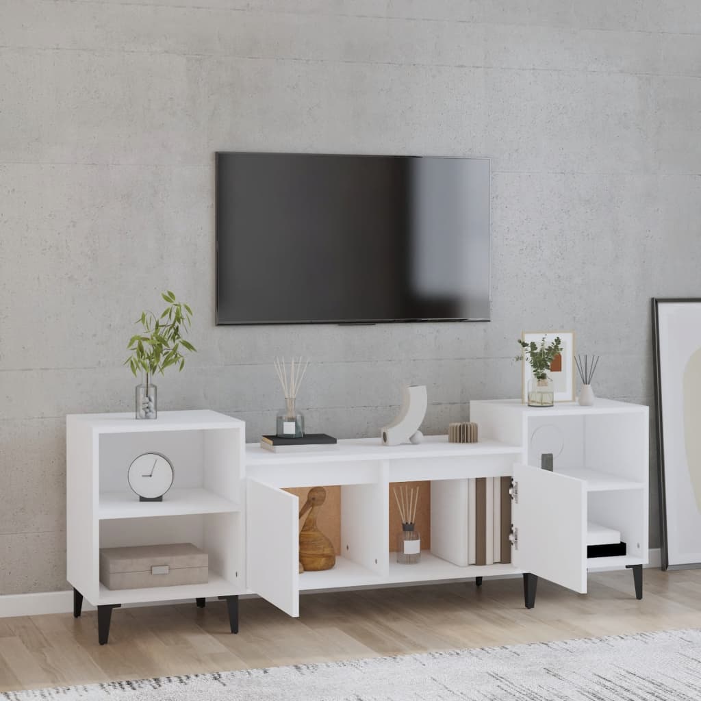 TV-taso valkoinen 160x35x55 cm tekninen puu - Sisustajankoti.fi