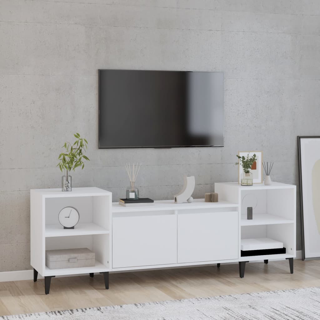 TV-taso valkoinen 160x35x55 cm tekninen puu - Sisustajankoti.fi