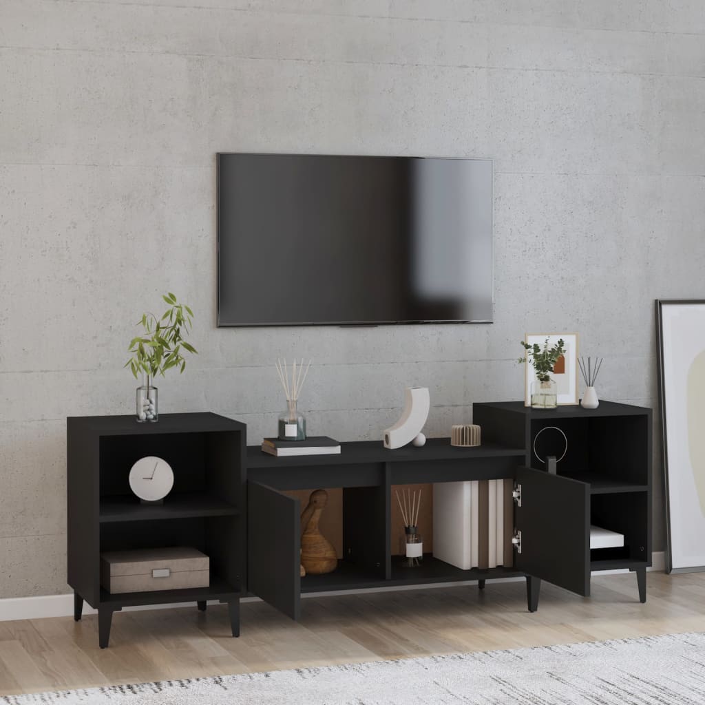 TV-taso musta 160x35x55 cm tekninen puu - Sisustajankoti.fi