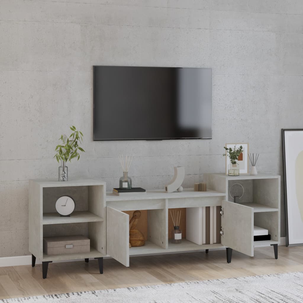 TV-taso betoninharmaa 160x35x55 cm tekninen puu - Sisustajankoti.fi
