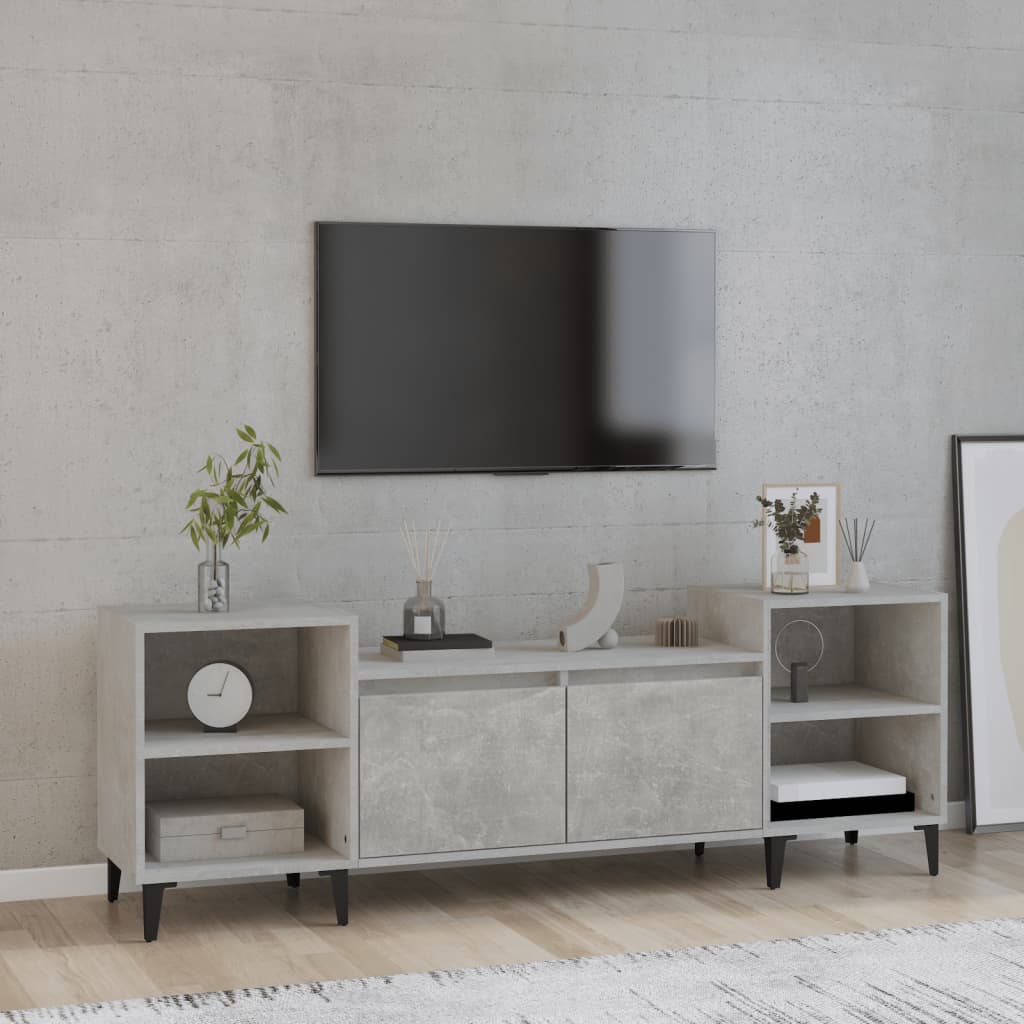 TV-taso betoninharmaa 160x35x55 cm tekninen puu - Sisustajankoti.fi