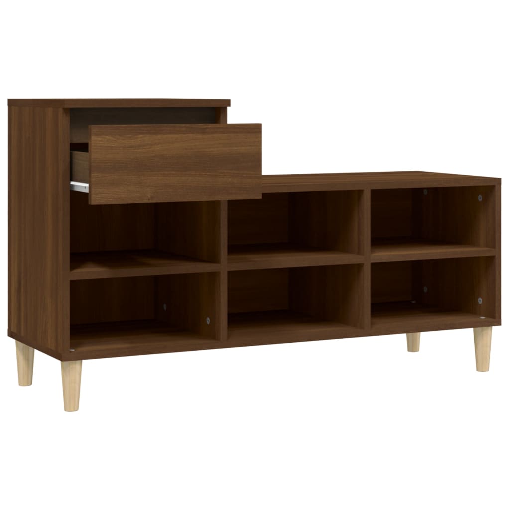 Kenkäkaappi ruskea tammi 102x36x60 cm tekninen puu - Sisustajankoti.fi