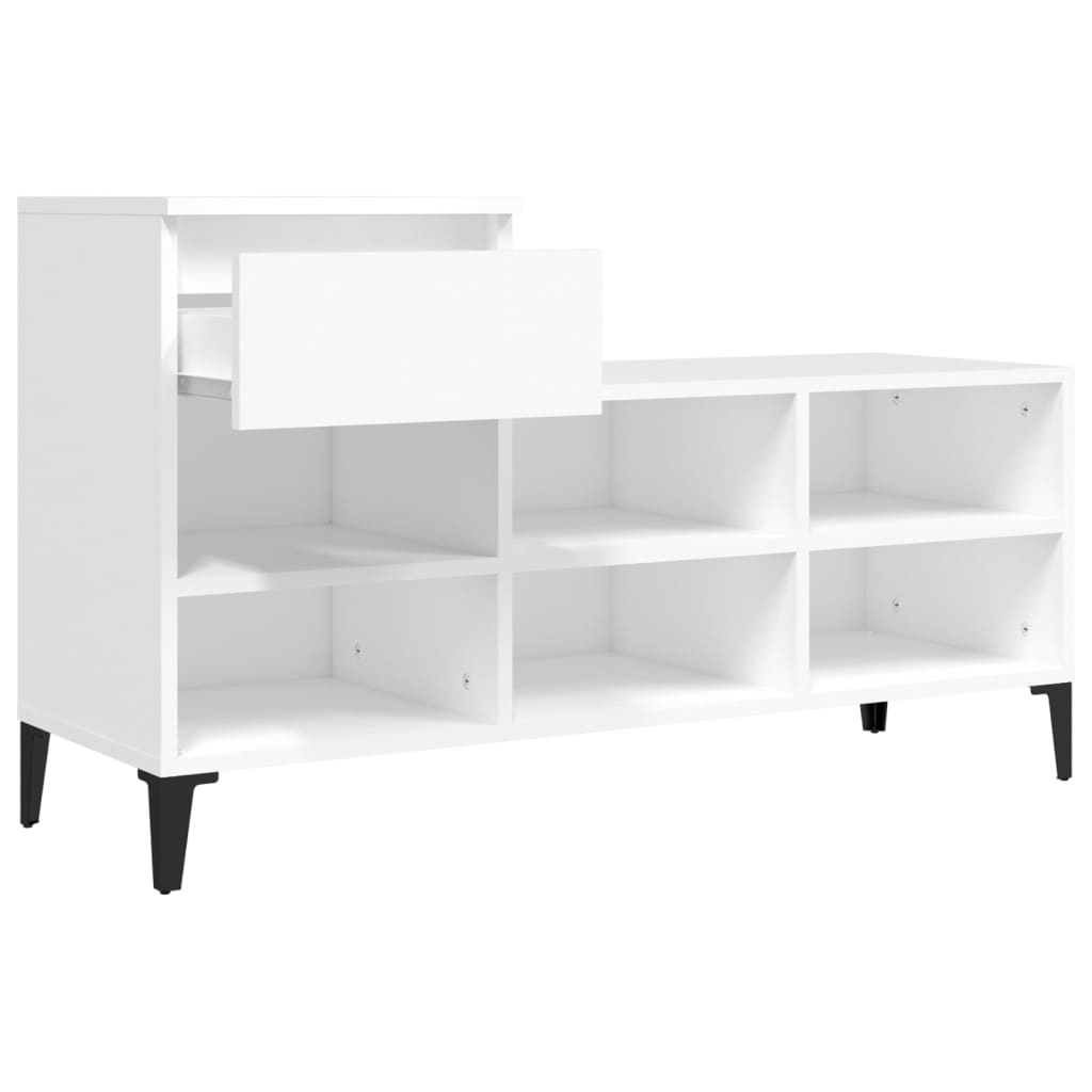 Kenkäkaappi valkoinen 102x36x60 cm tekninen puu - Sisustajankoti.fi