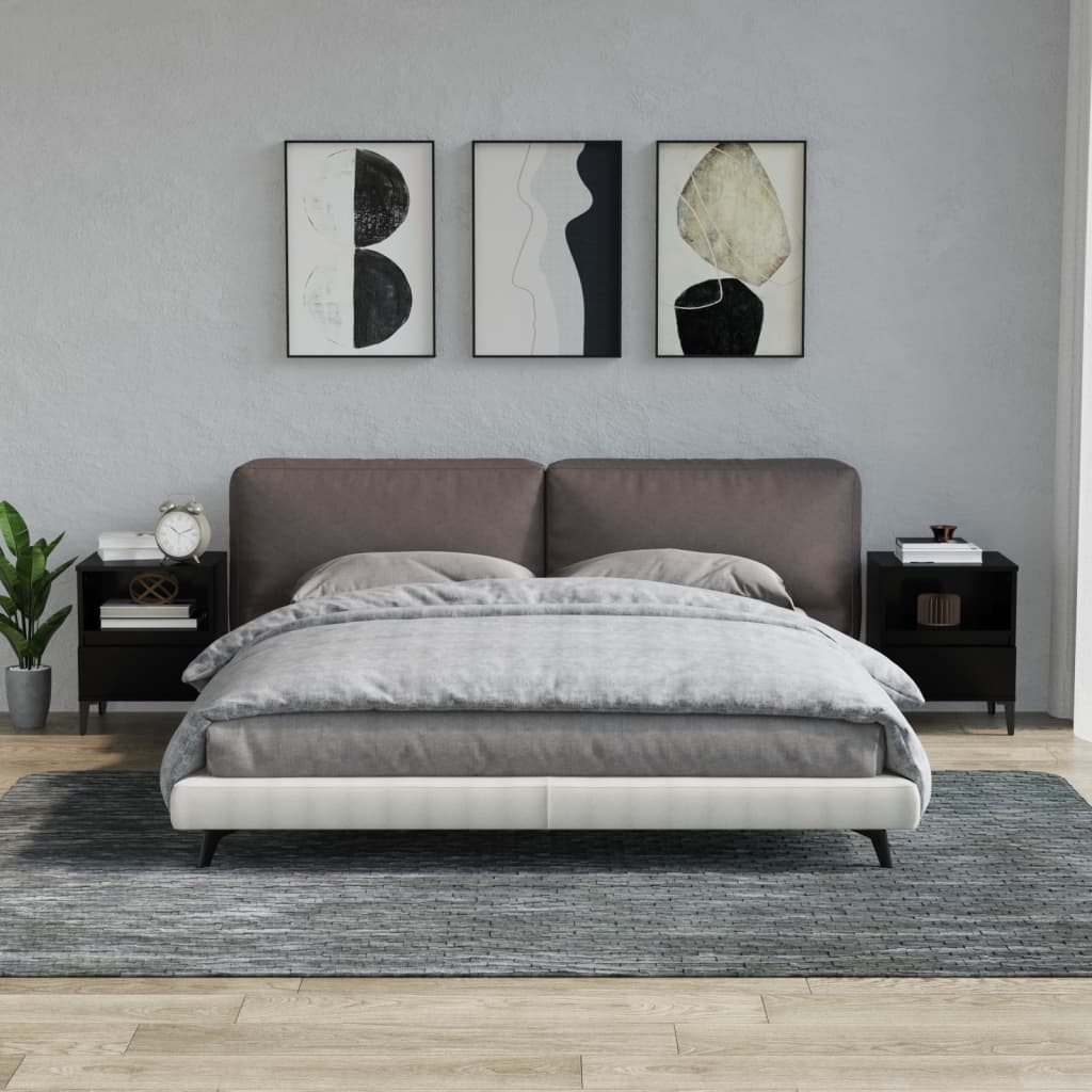 Yöpöydät 2 kpl musta 40x35x50 cm - Sisustajankoti.fi
