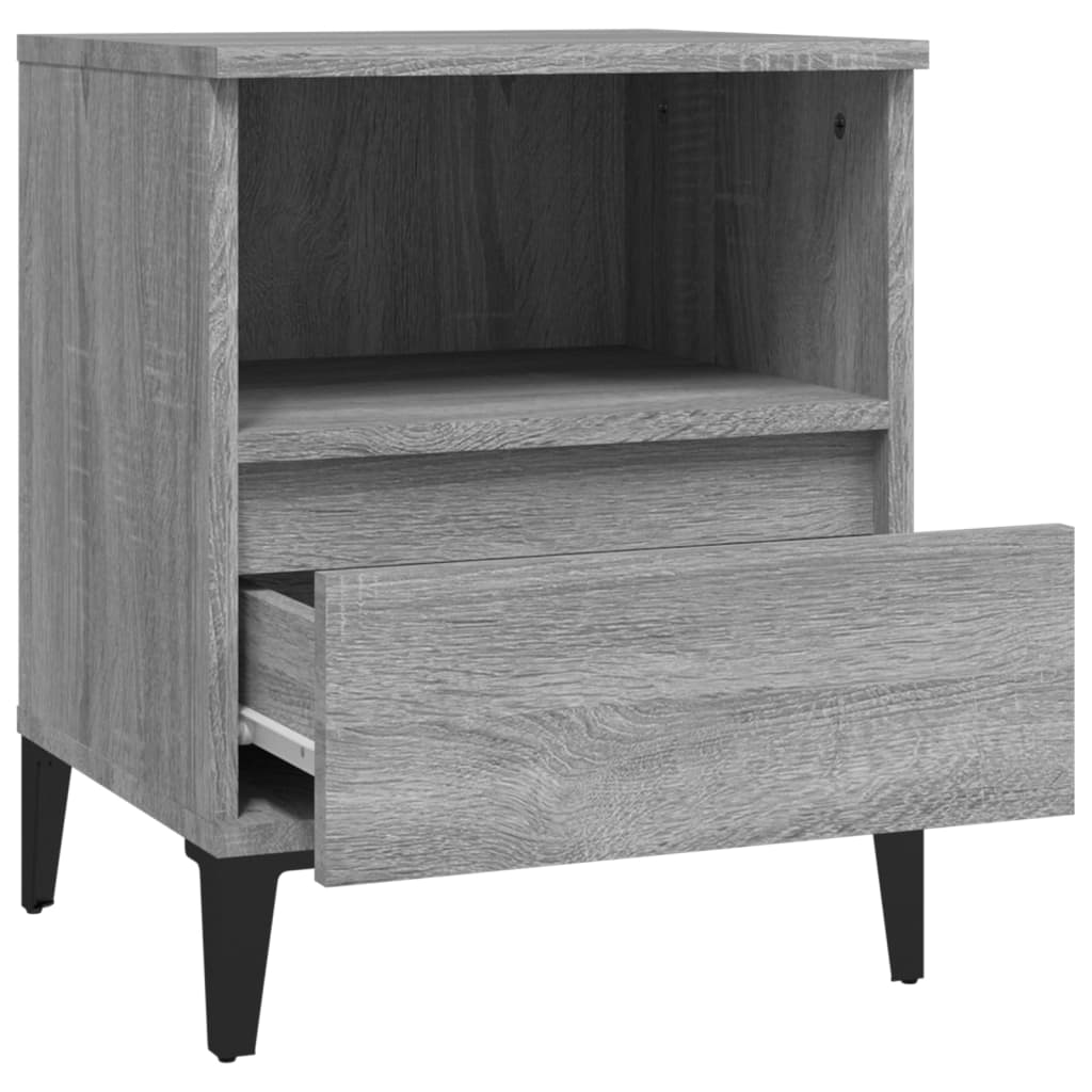 Yöpöydät 2 kpl harmaa Sonoma 40x35x50 cm - Sisustajankoti.fi