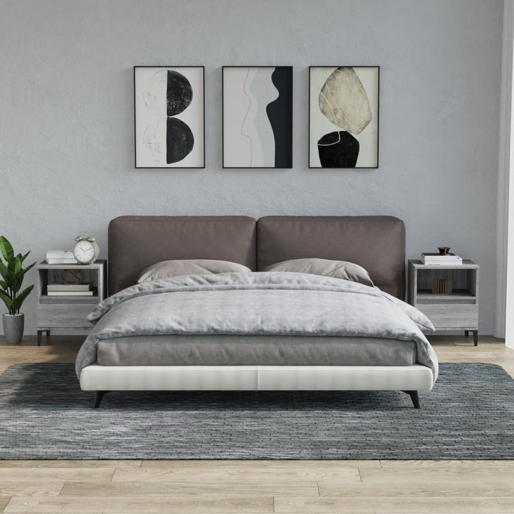 Yöpöydät 2 kpl harmaa Sonoma 40x35x50 cm - Sisustajankoti.fi