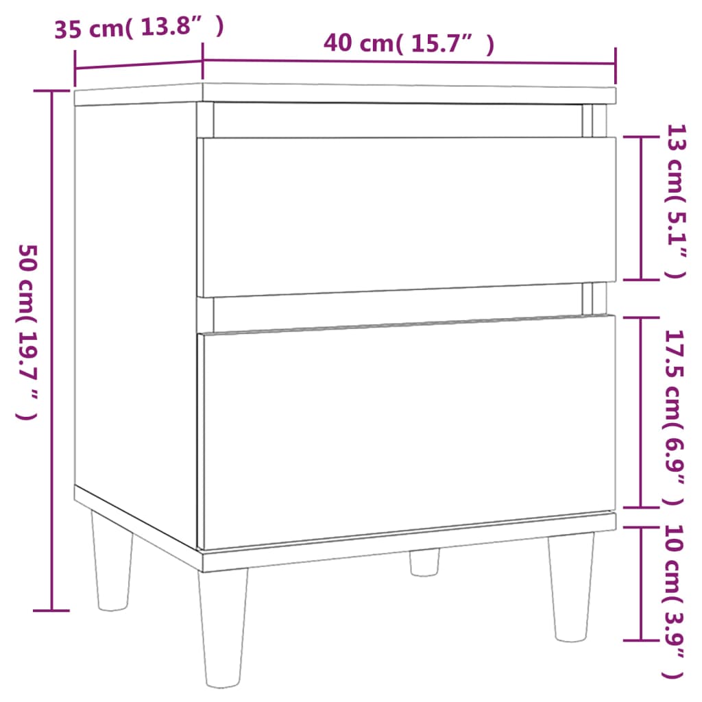 Yöpöytä valkoinen 40x35x50 cm - Sisustajankoti.fi
