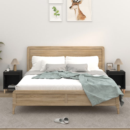 Yöpöydät 2 kpl musta 40x35x50 cm - Sisustajankoti.fi
