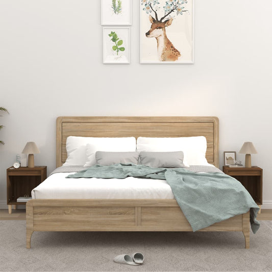 Yöpöydät 2 kpl ruskea tammi 40x35x50 cm - Sisustajankoti.fi