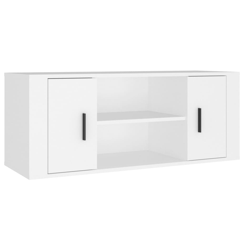 TV-taso valkoinen 100x35x40 cm tekninen puu - Sisustajankoti.fi