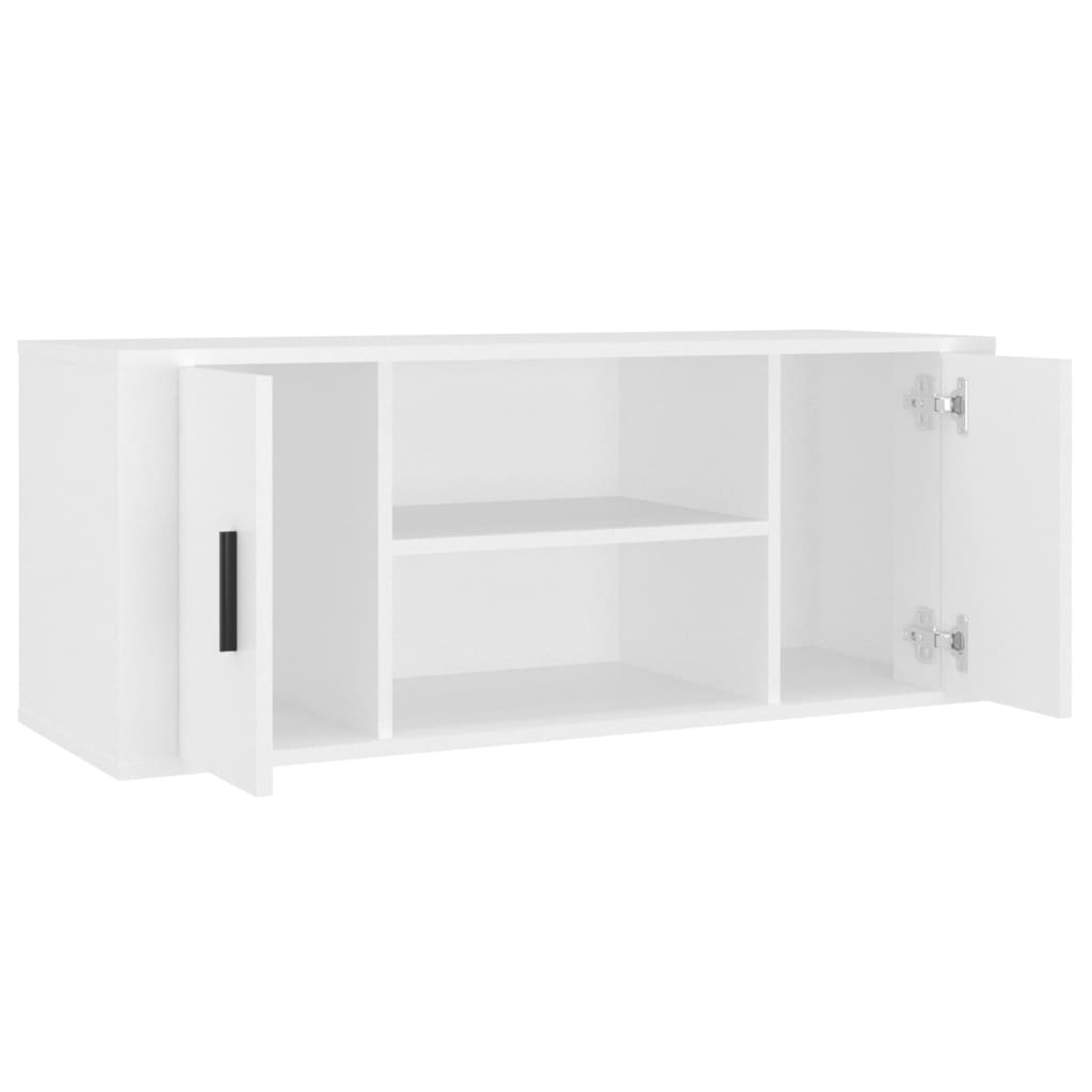 TV-taso valkoinen 100x35x40 cm tekninen puu - Sisustajankoti.fi