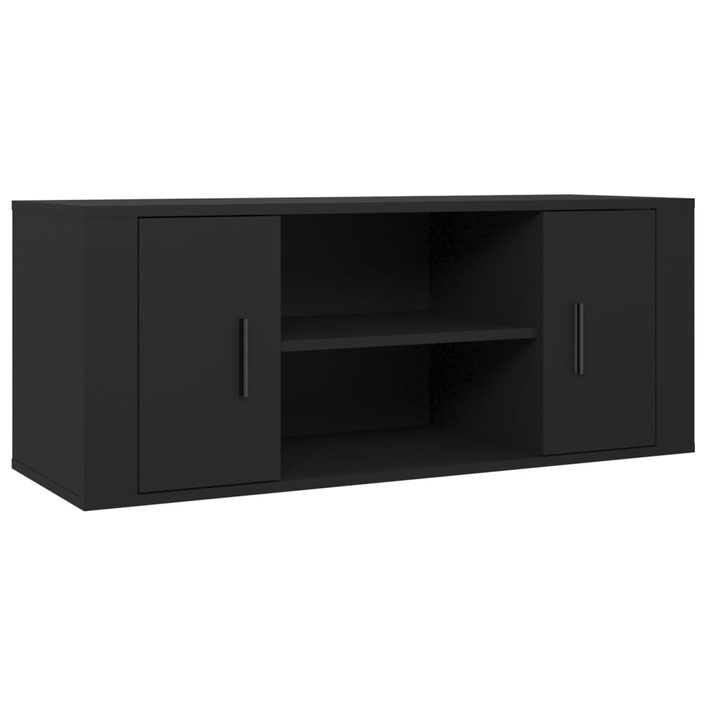 TV-taso musta 100x35x40 cm tekninen puu - Sisustajankoti.fi