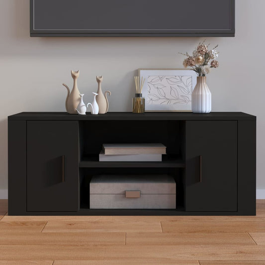 TV-taso musta 100x35x40 cm tekninen puu - Sisustajankoti.fi