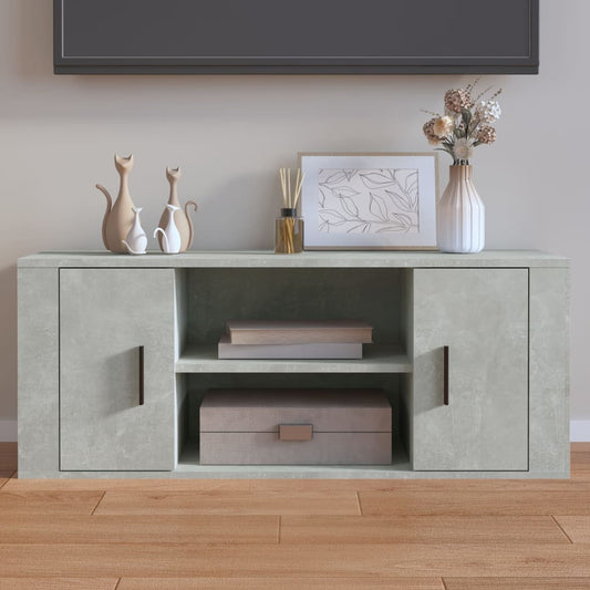 TV-taso betoninharmaa 100x35x40 cm tekninen puu - Sisustajankoti.fi