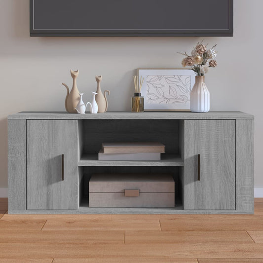 TV-taso harmaa Sonoma 100x35x40 cm tekninen puu - Sisustajankoti.fi