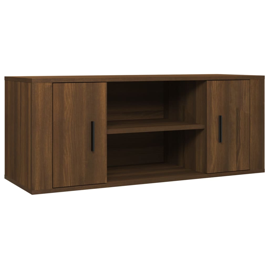 TV-taso ruskea tammi 100x35x40 cm tekninen puu - Sisustajankoti.fi