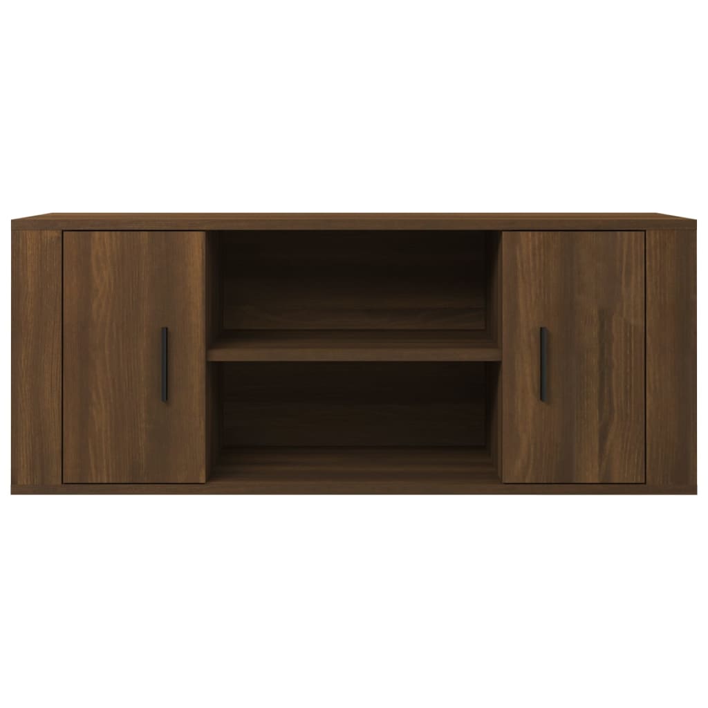 TV-taso ruskea tammi 100x35x40 cm tekninen puu - Sisustajankoti.fi