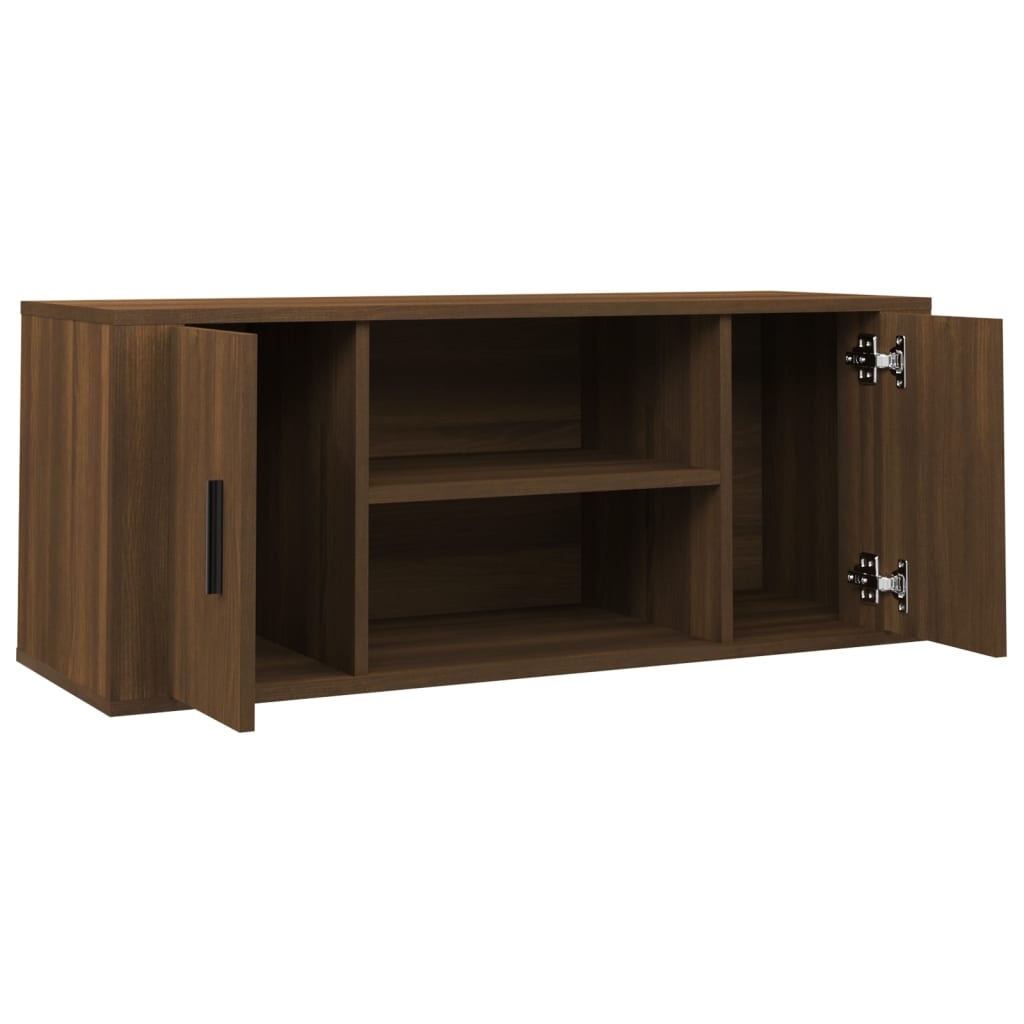 TV-taso ruskea tammi 100x35x40 cm tekninen puu - Sisustajankoti.fi