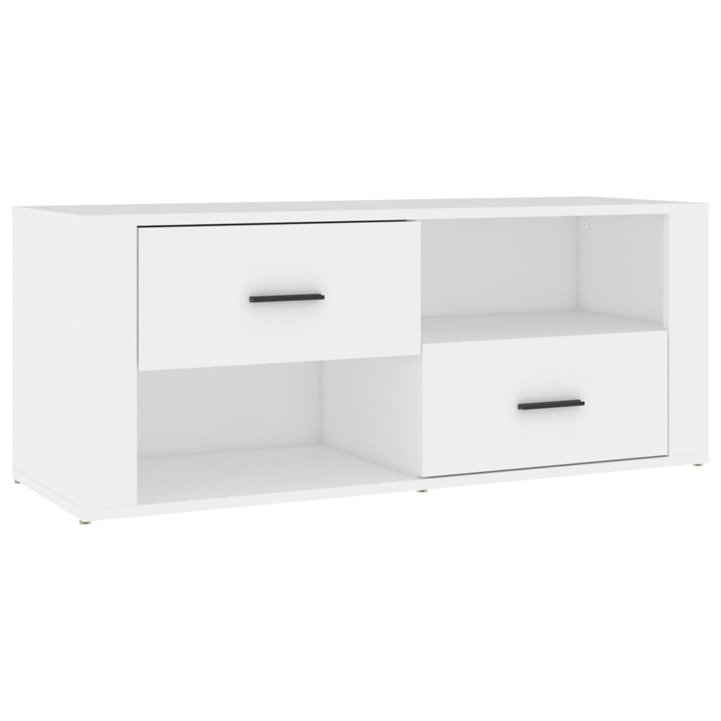 TV-taso valkoinen 100x35x40 cm tekninen puu - Sisustajankoti.fi