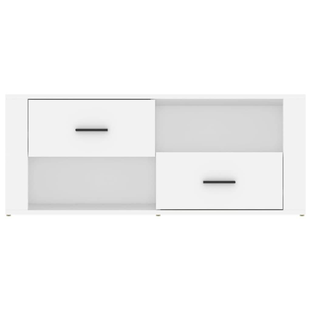 TV-taso valkoinen 100x35x40 cm tekninen puu - Sisustajankoti.fi