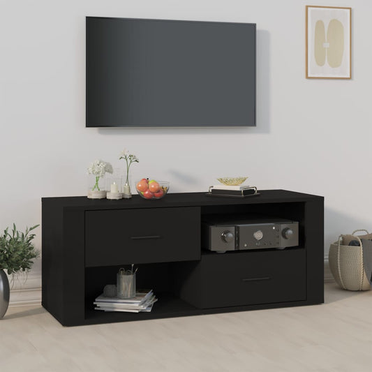TV-taso musta 100x35x40 cm tekninen puu - Sisustajankoti.fi