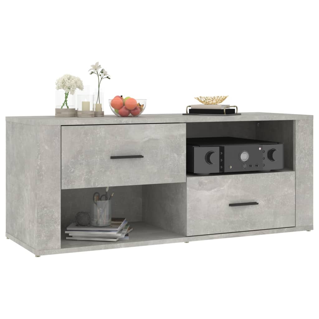 TV-taso betoninharmaa 100x35x40 cm tekninen puu - Sisustajankoti.fi