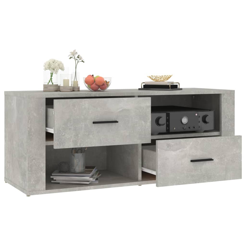 TV-taso betoninharmaa 100x35x40 cm tekninen puu - Sisustajankoti.fi