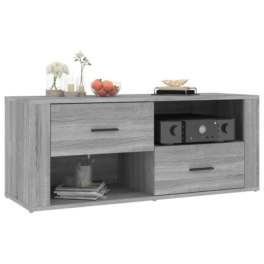 TV-taso harmaa Sonoma 100x35x40 cm tekninen puu - Sisustajankoti.fi