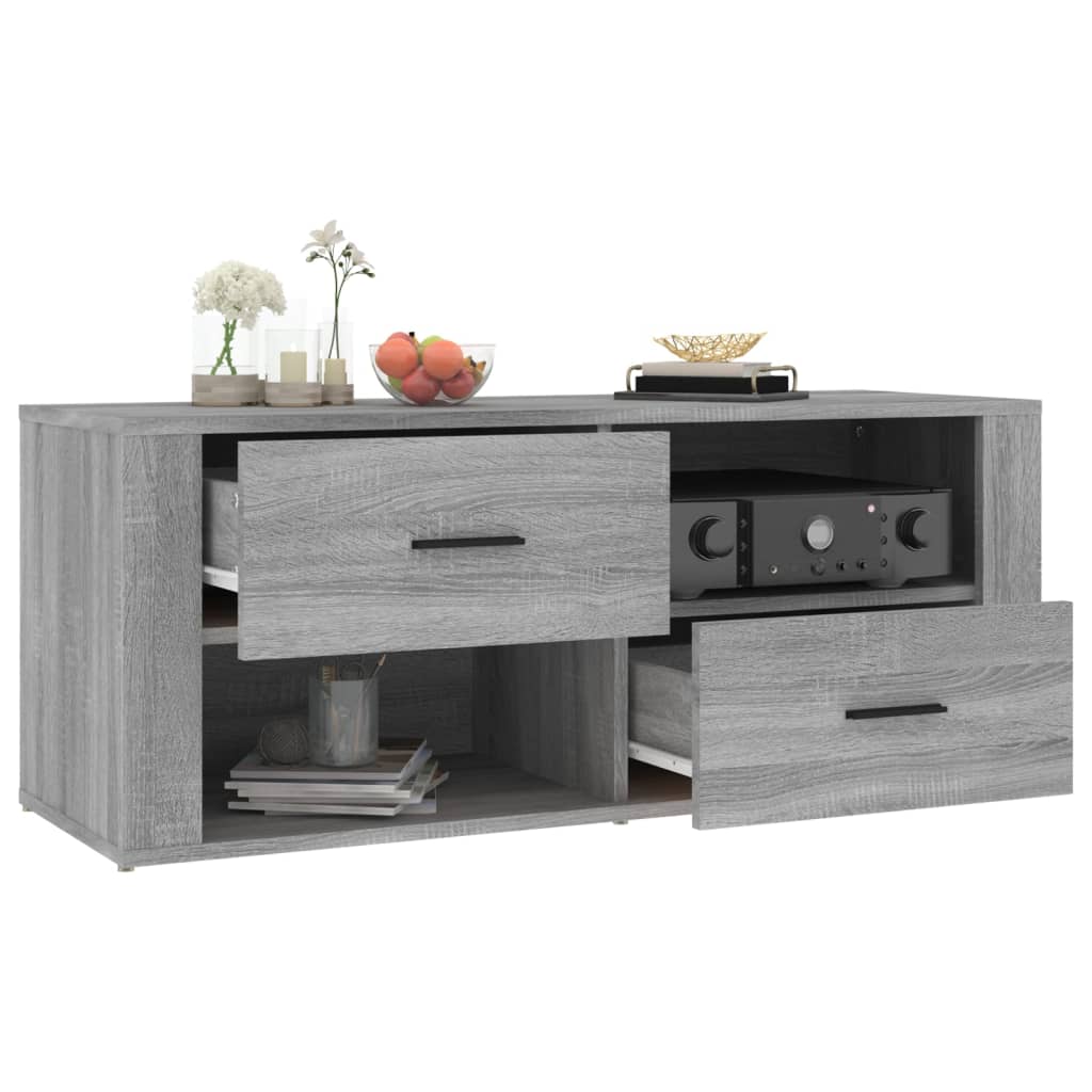 TV-taso harmaa Sonoma 100x35x40 cm tekninen puu - Sisustajankoti.fi