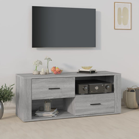 TV-taso harmaa Sonoma 100x35x40 cm tekninen puu - Sisustajankoti.fi