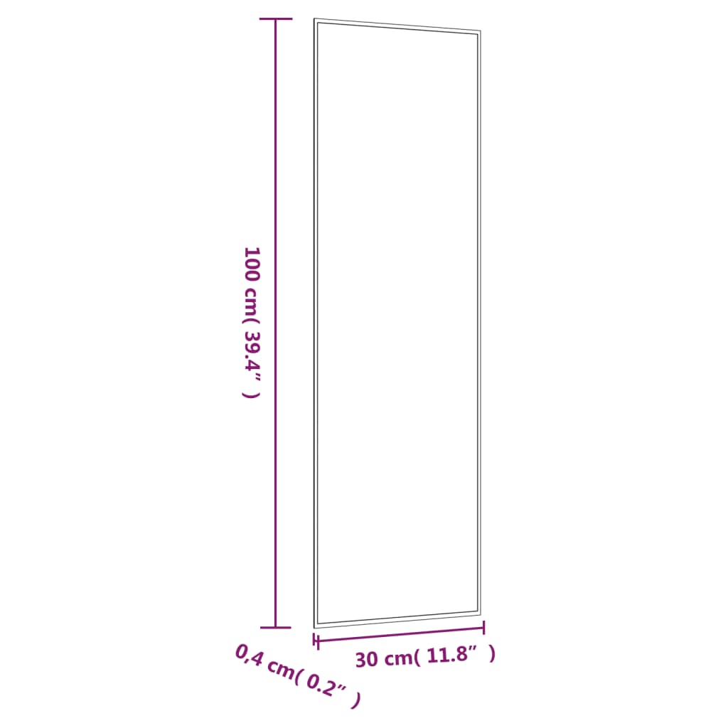 Seinäpeili 30x100 cm lasi suorakulmio - Sisustajankoti.fi