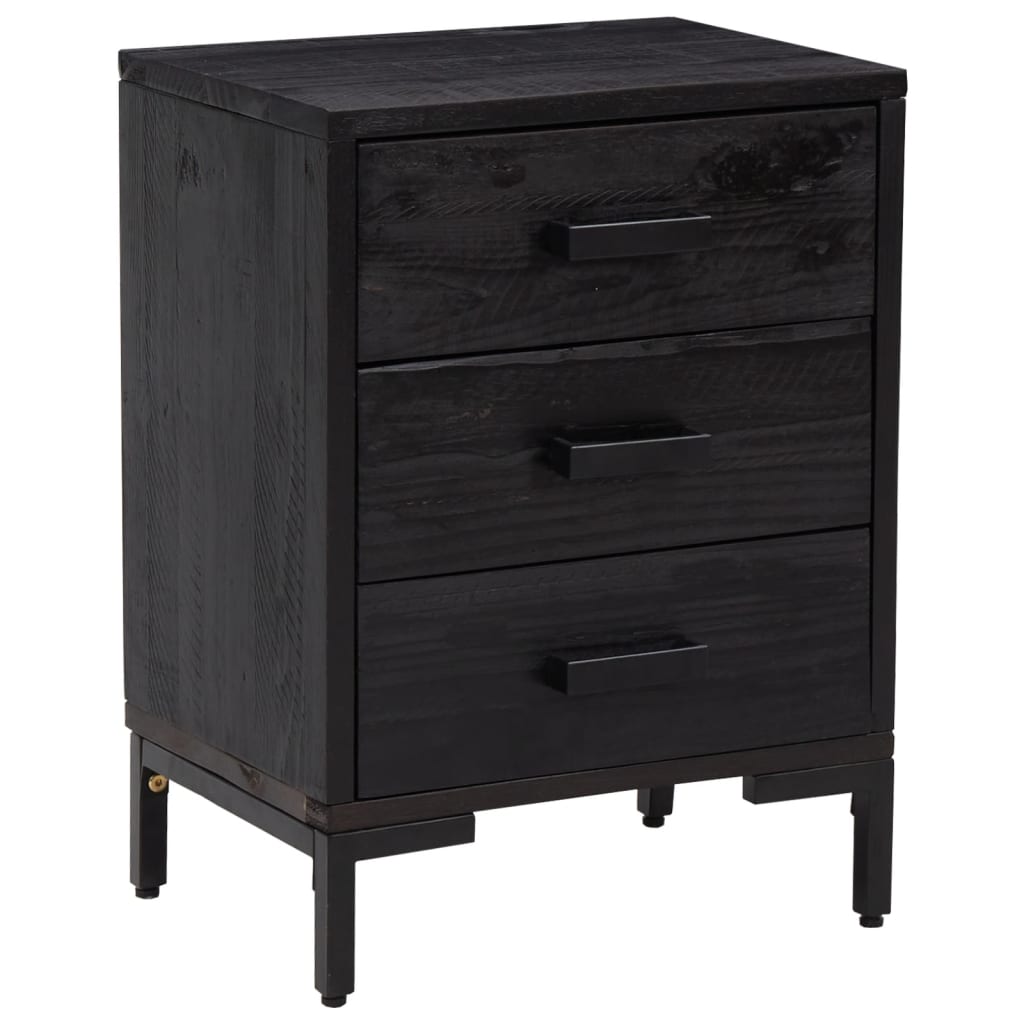 Yöpöydät 2 kpl musta 36x30x54 cm täysi mänty - Sisustajankoti.fi
